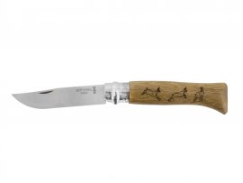 Nůž Opinel 8 Zavírací Inox Buk Motiv Kamzíka