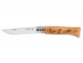 Nůž Opinel 8 Zavírací Inox Buk Motiv Ryby