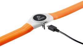 Svítící obojek Hunter Yukon LED 20-63cm oranžový