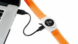 Svítící obojek Hunter Yukon LED 20-63cm oranžový