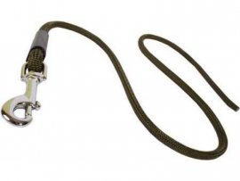 Vodítko Dogtrace couračka stříbrná spona 70cm khaki syntetic