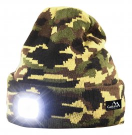 Čepice ARMY s LED svítilnou USB nabíjecí