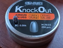 Recenze: Diabolo JSB KO Slugs .216 5,5mm 1.645g 200ks - 1