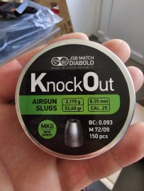 Recenze: Diabolo JSB KO Slugs MKII 6,35mm 150ks - 1