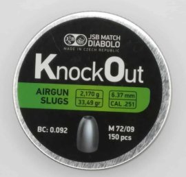 Recenze: JSB KnockOut Slugs 6,37mm 2,170g 150ks - 1