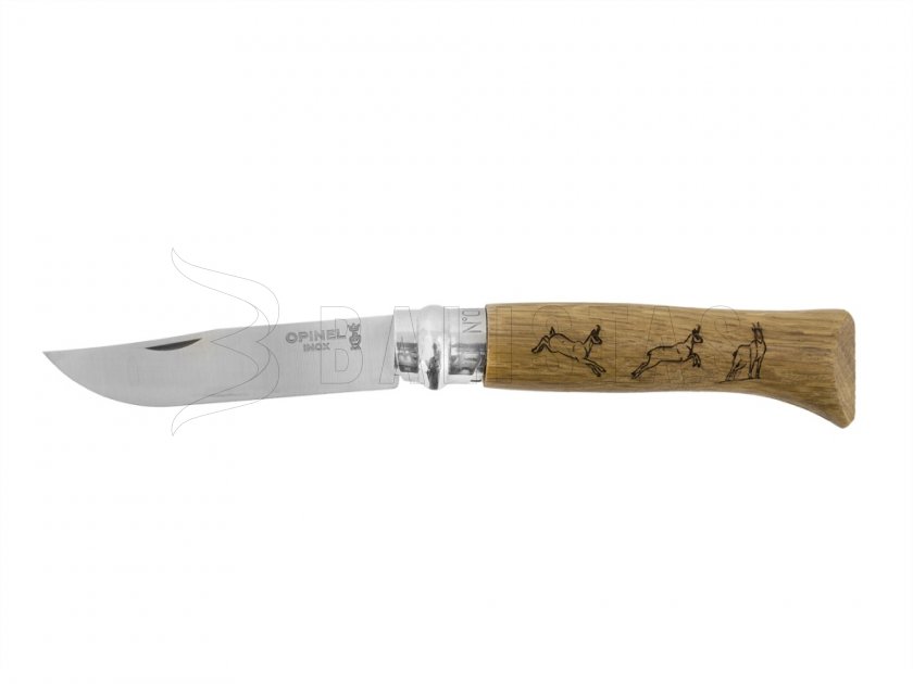 Nůž Opinel 8 Zavírací Inox Buk Motiv Kamzíka