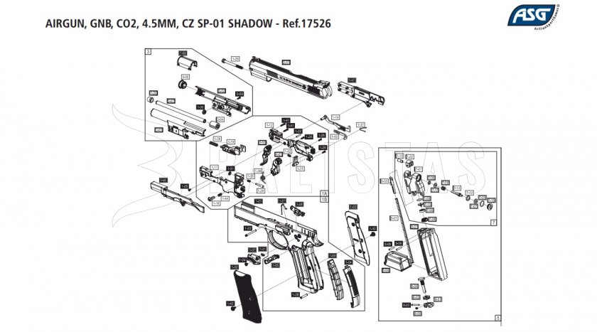 Vzduchová pistole ASG CZ-75 SP-01 Shadow 4,5mm