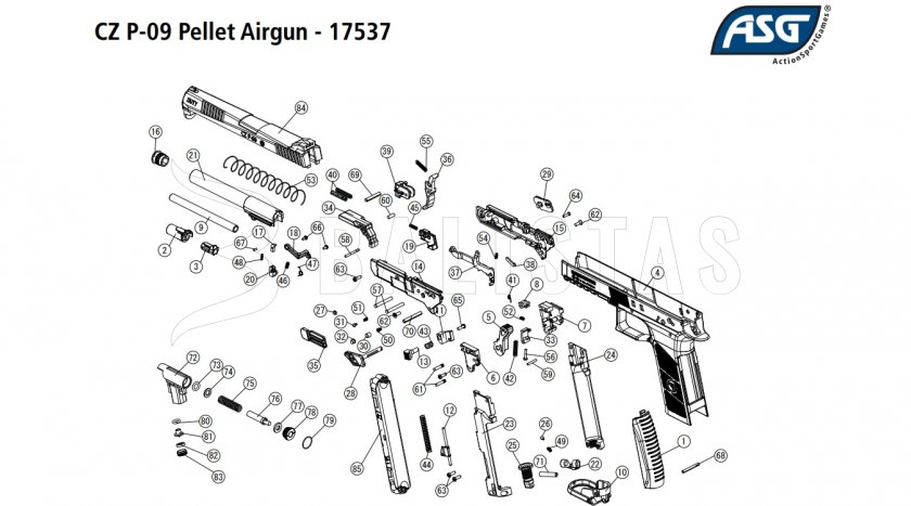 Vzduchová pistole ASG CZ P-09 Blowback 4,5mm