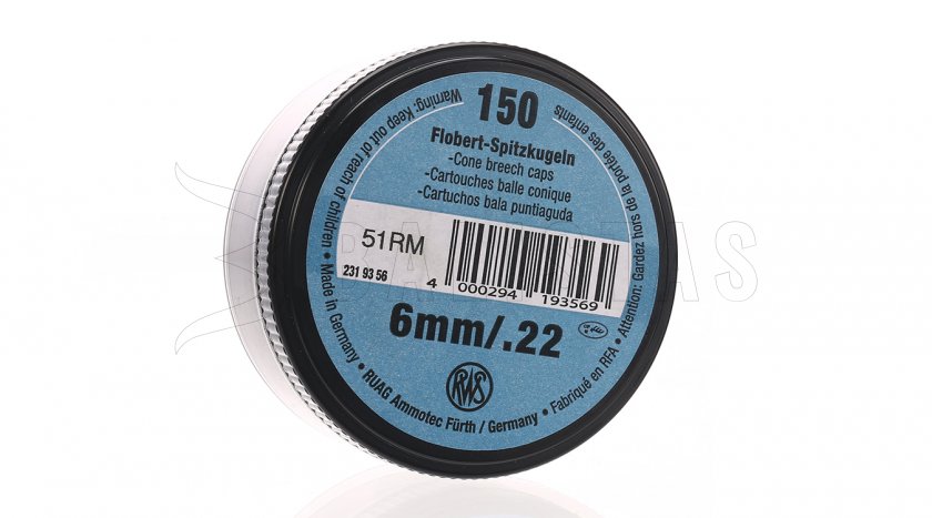 Flobertové náboje RWS 6mm špička 150ks