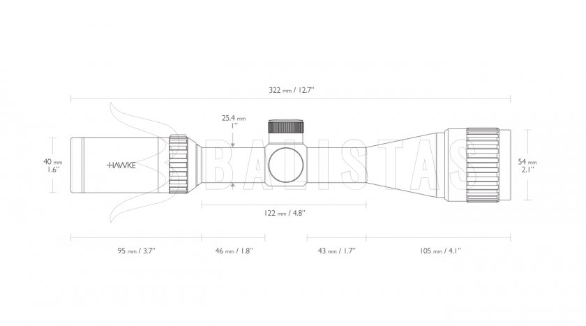 Hawke Vantage 3-9x40 AO Mil Dot IR