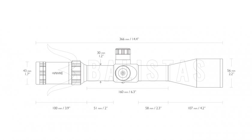 Hawke Sidewinder 30 SF 4-16x50 10x Half Mil Dot