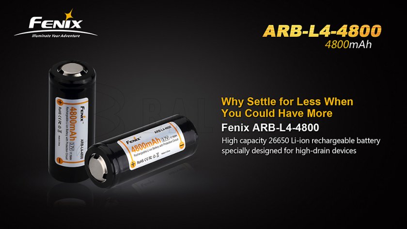 Dobíjecí baterie Fenix 26650 4800 mAh (Li-Ion)