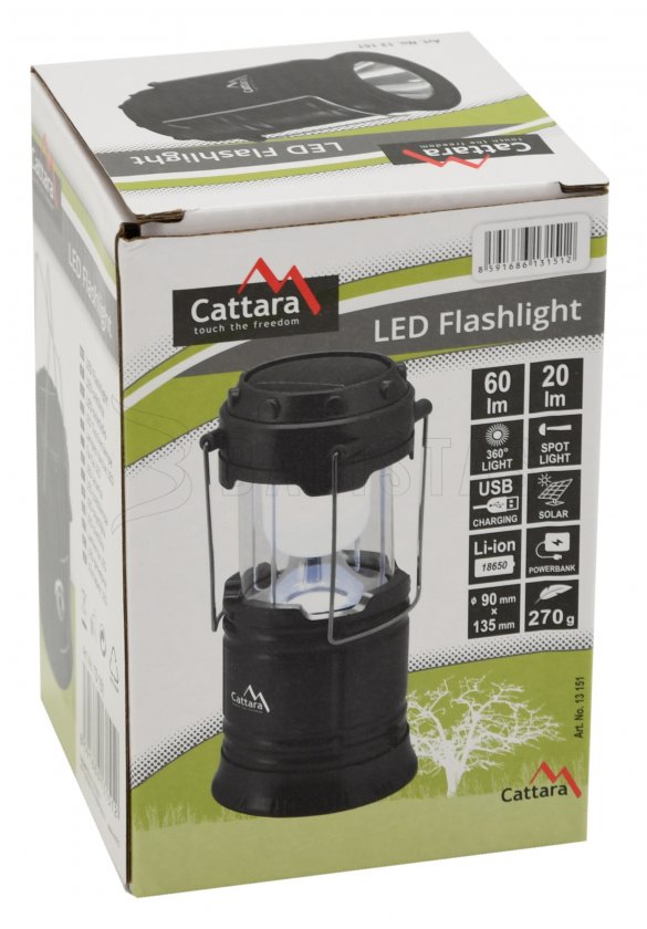 Nabíjecí kempingová svítilna Cattara LED 20/60lm vysouvací