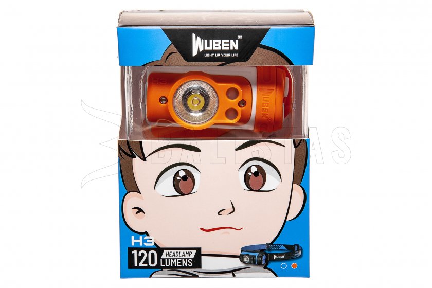 Čelová svítilna Wuben H3 orange