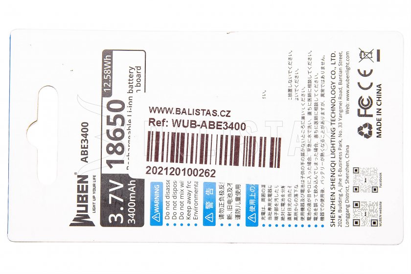 Baterie Wuben 3400B x Li-Ion 3400mAh