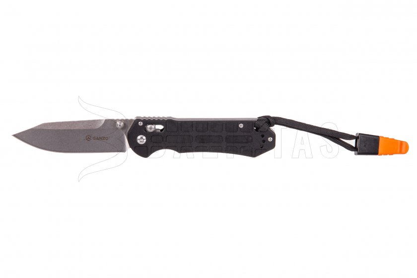 Zavírací nůž Ganzo G7452P černý s píšťalkou