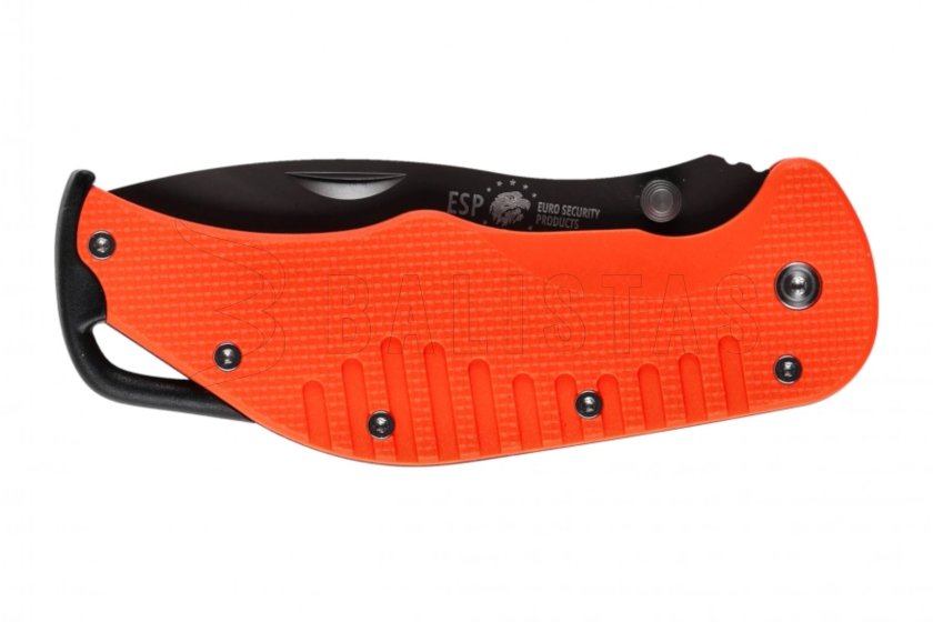 Zavírací EDC nůž ESP s hladkým ostřím - oranžový 05.jpg