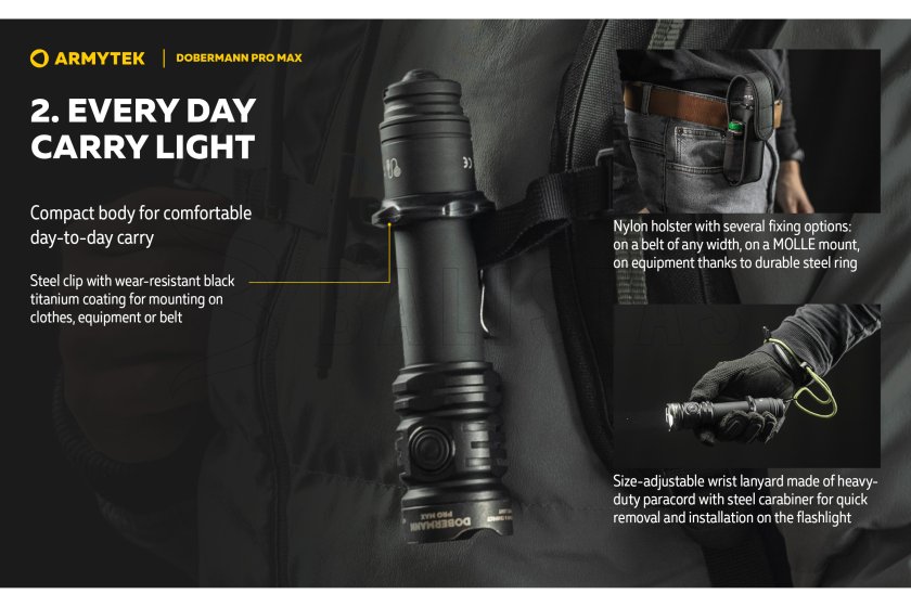 Svítilna Armytek Dobermann PRO MAX bílé světlo 20