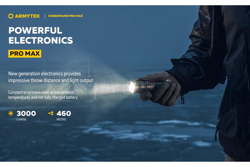Svítilna Armytek Dobermann PRO MAX bílé světlo 22