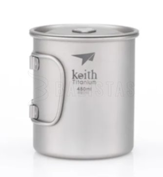 Titanový hrnek Keith s víčkem 450ml 2