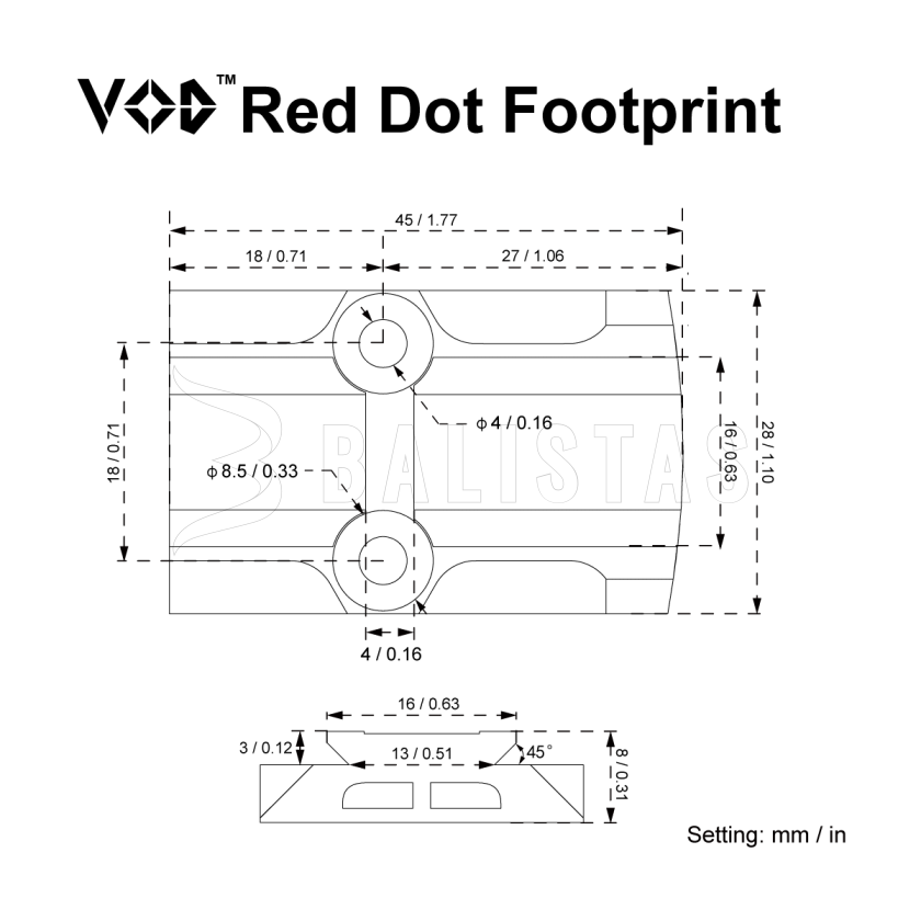Adaptér Vector Optics MOJ/VOD 3