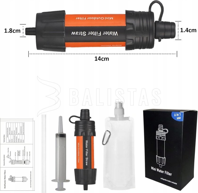 Kapesní filtr na vodu Mini Water Filter 6v1 2