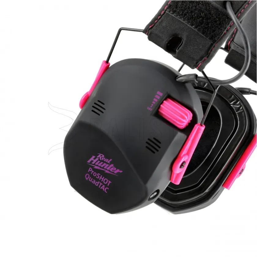 Aktivní střelecká sluchátka RealHunter Active ProSHOT QuadTAC Devil Pink 2