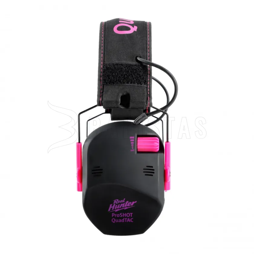 Aktivní střelecká sluchátka RealHunter Active ProSHOT QuadTAC Devil Pink 3