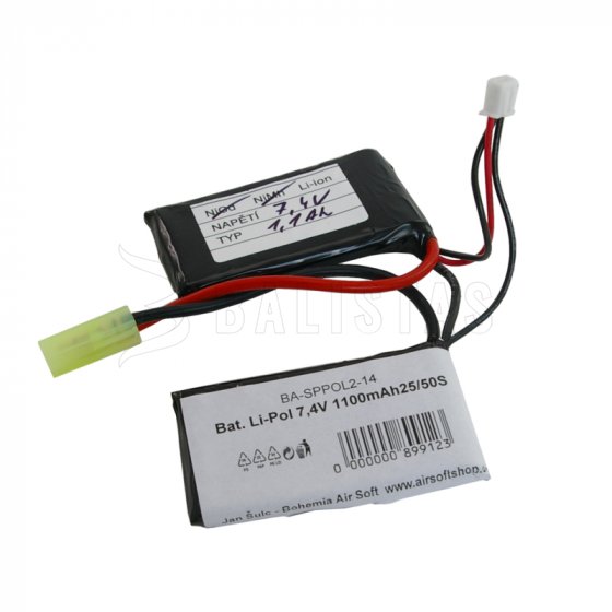 Baterie Li-Pol 7,4V 1100mAh 25/50S
